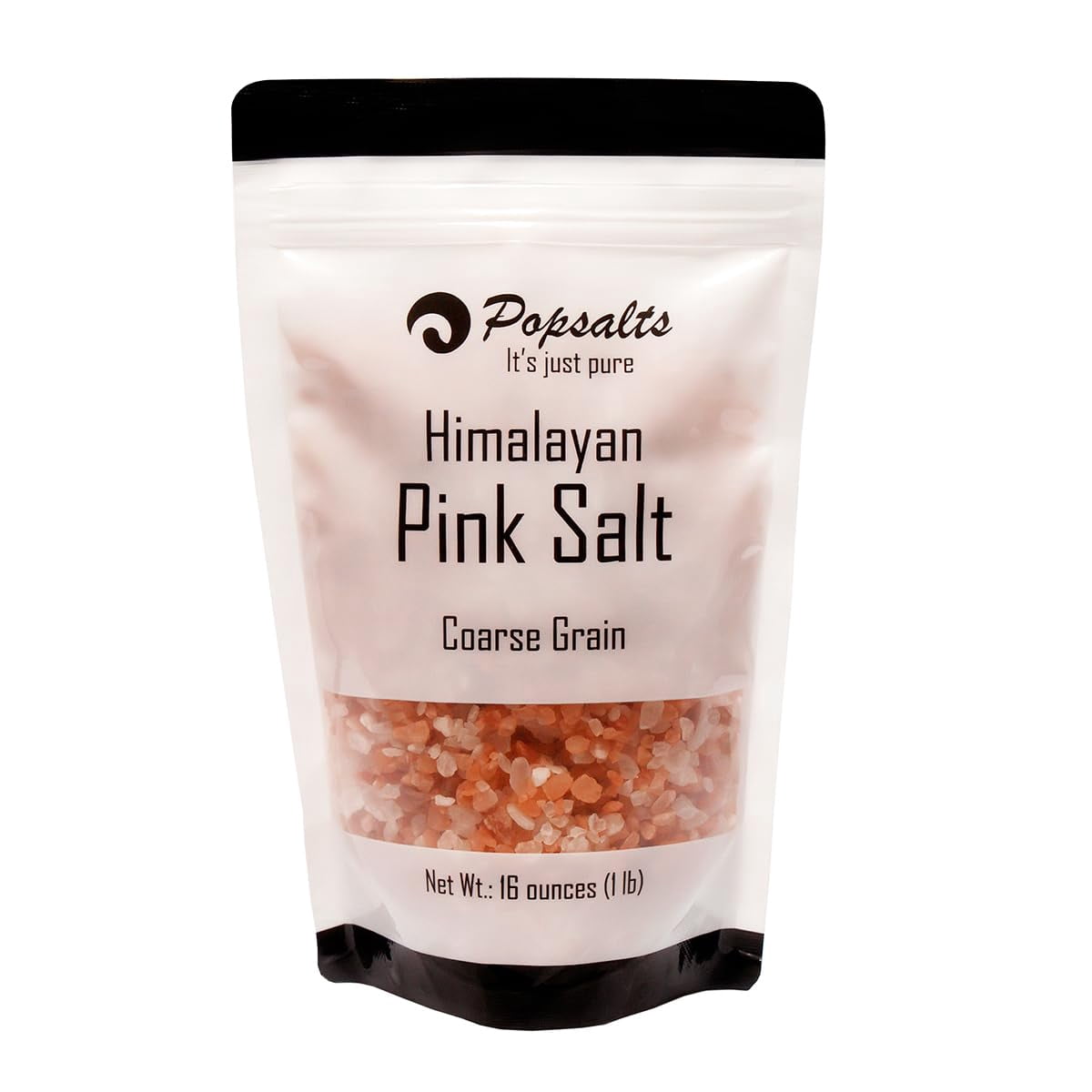 Himalayan Pink Salt (Coarse) in a Convenient 1-Pound Pouch + Acacia Wood Salt Cellar