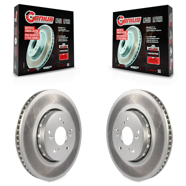 Genius Front Coated Disc Brake Rotors Pair for Car Acura RDX ILX KG-100347