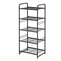 5-Tier Wire Shelving Unit Heavy Duty Metal Storage Shelves, 300 lb Load Capacity, Black