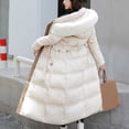 thumbnail image 4 of Chaquetas para mujer Abrigo largo cálido Sudadera con capucha Chaqueta de cuello Parkas de invierno delgadas Abrigos Odeerbi ODB-3, 4 of 4