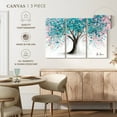 thumbnail image 4 of Elephant Stock Turquoise Blossom Tree Wall Art - Horizontal Multi Panel Canvas - Living Room Wall Decor - Floral And Botanical Multi Panel - Beige And Gray Decor By Ashvin Harrison - 23" x 14", 4 of 4