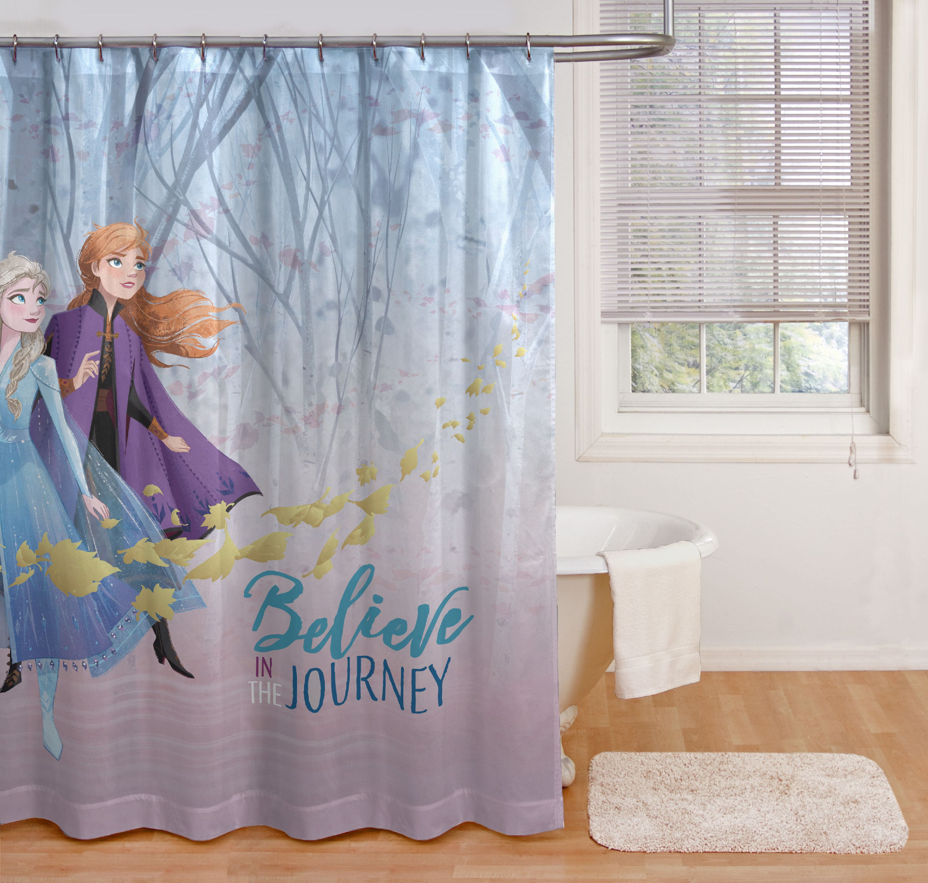 Disney Frozen Shower Curtain Fabric Anna Elsa Olaf 72" x 72" in NEW 