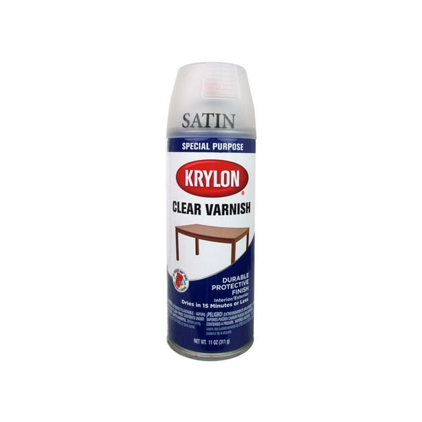 Krylon Clear Wood Finish 11oz Varnish Satin - Walmart.com - Walmart.com