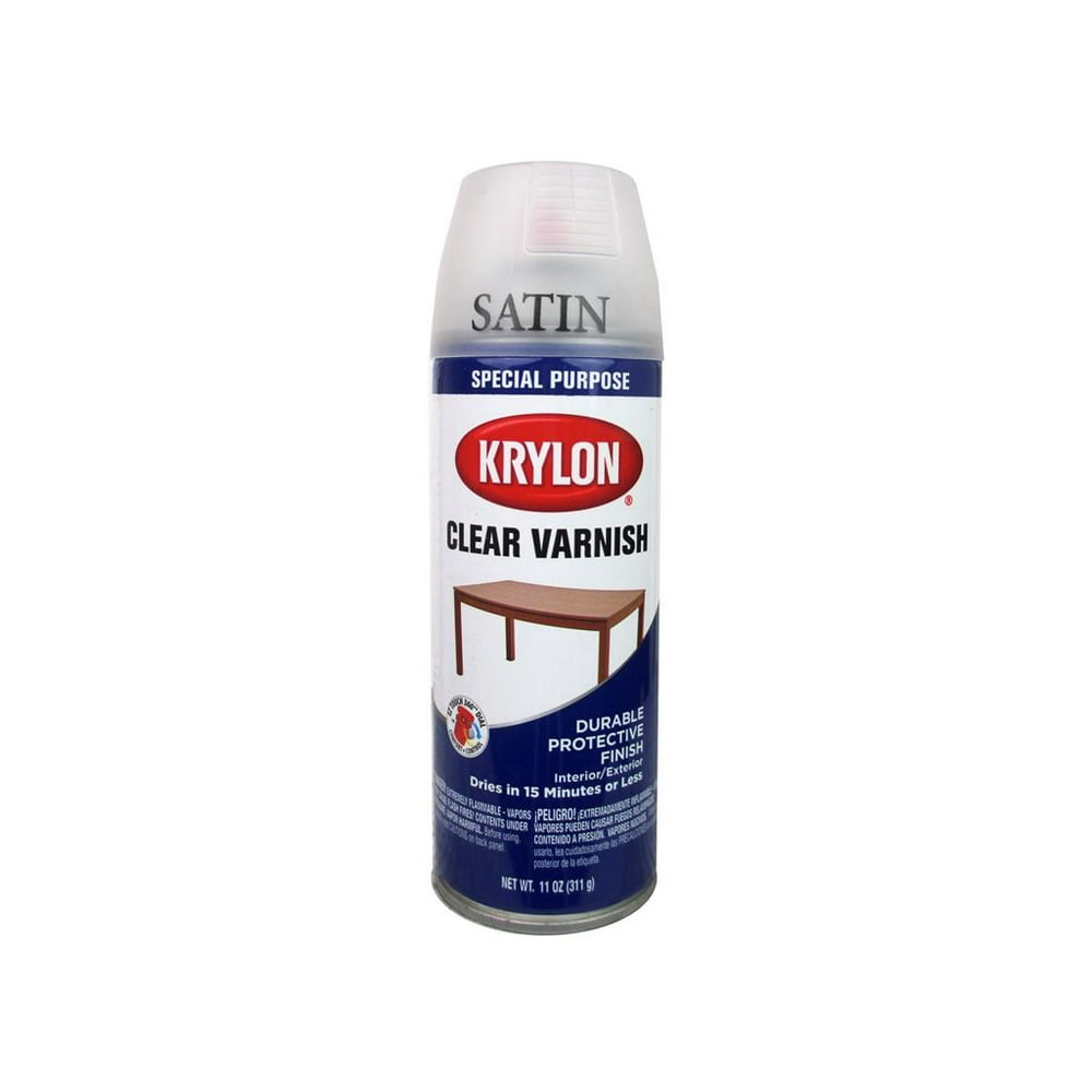 Krylon Clear Wood Finish 11oz Varnish Satin - Walmart.com - Walmart.com