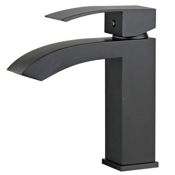 Bellaterra Home Cordoba Single Handle Bathroom Vanity Faucet with Drain without Overflow in Black