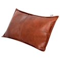 thumbnail image 5 of Lambskin Leather Rectangle Pillow Cover - Sofa Cushion Case - Decorative Throw Covers for Living Room & Bedroom (12X20 Inch, Tan Antique Box Pack of 2), 5 of 8
