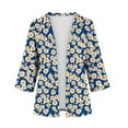 thumbnail image 4 of Taqqpue Womens Cardigan Fall Printed 3/4 Sleeve Open Front Shirts Casual Flowy Lightweight Loose Plus Size Blouse Tops, 4 of 4