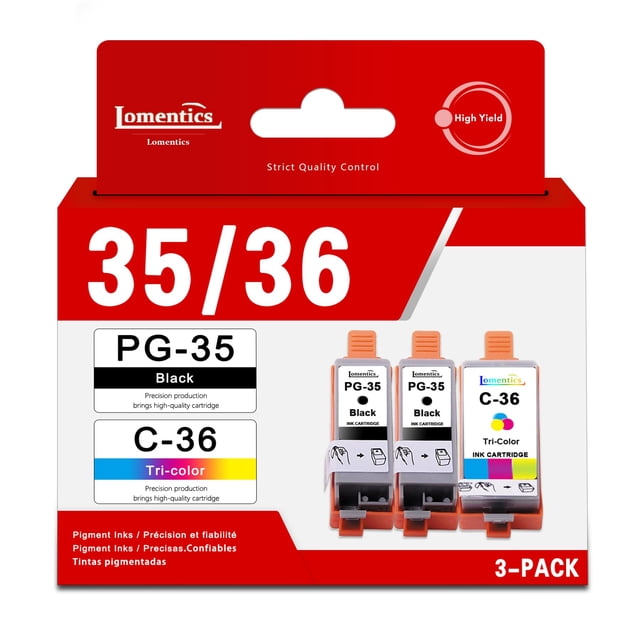 Cartucho de tinta Lomentics PGI-35 CLI-36 combo de 3 unidades