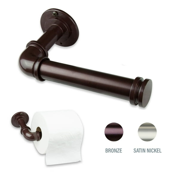 Contemporary Home Living 7.25" Bronze Contemporary Single Toilet Paper Holder