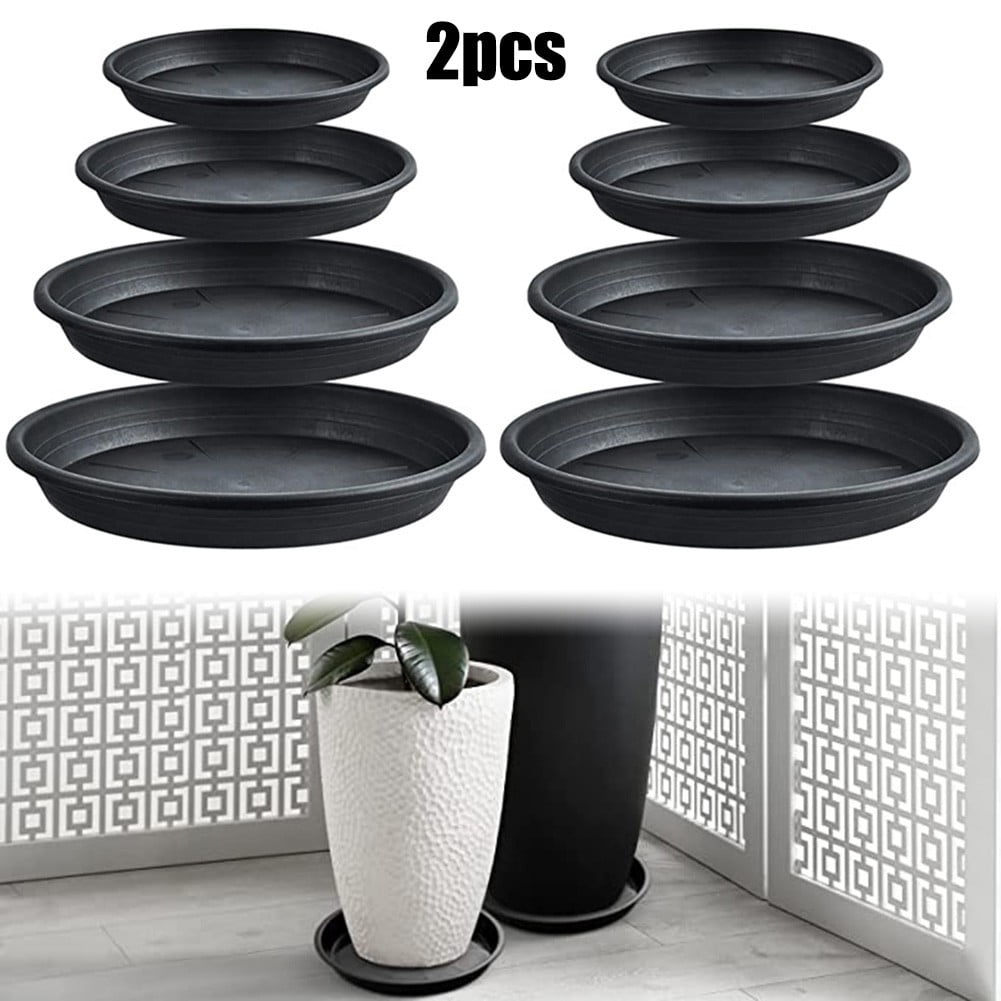 Ana PP Round Succulent Plant Flower Pot Saucer Planter Trays Supplies Decor  Black 4 inch 2Pcs - Walmart Business Supplies