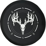 Spare Tire Cover Compass Deer Hunting Skull Wheel Covers Fit for SUV accessories Trailer RV Accessories and Many Vehicles