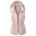 thumbnail image 2 of pxiakgy womens hooded vest jacket sleeveless utility vest for women pink l, 2 of 4
