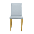 thumbnail image 6 of Tcbosik Upholstered Dining Chairs Set of 2, Modern PU Leather Side Chair with Metal Legs for Kitchen, Living Room, Light Gray+Gold, 6 of 9