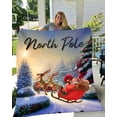 thumbnail image 2 of Couverture Personnalisée Pôle Nord, Couverture Personnalisée, Couverture de Noël, 2 of 4