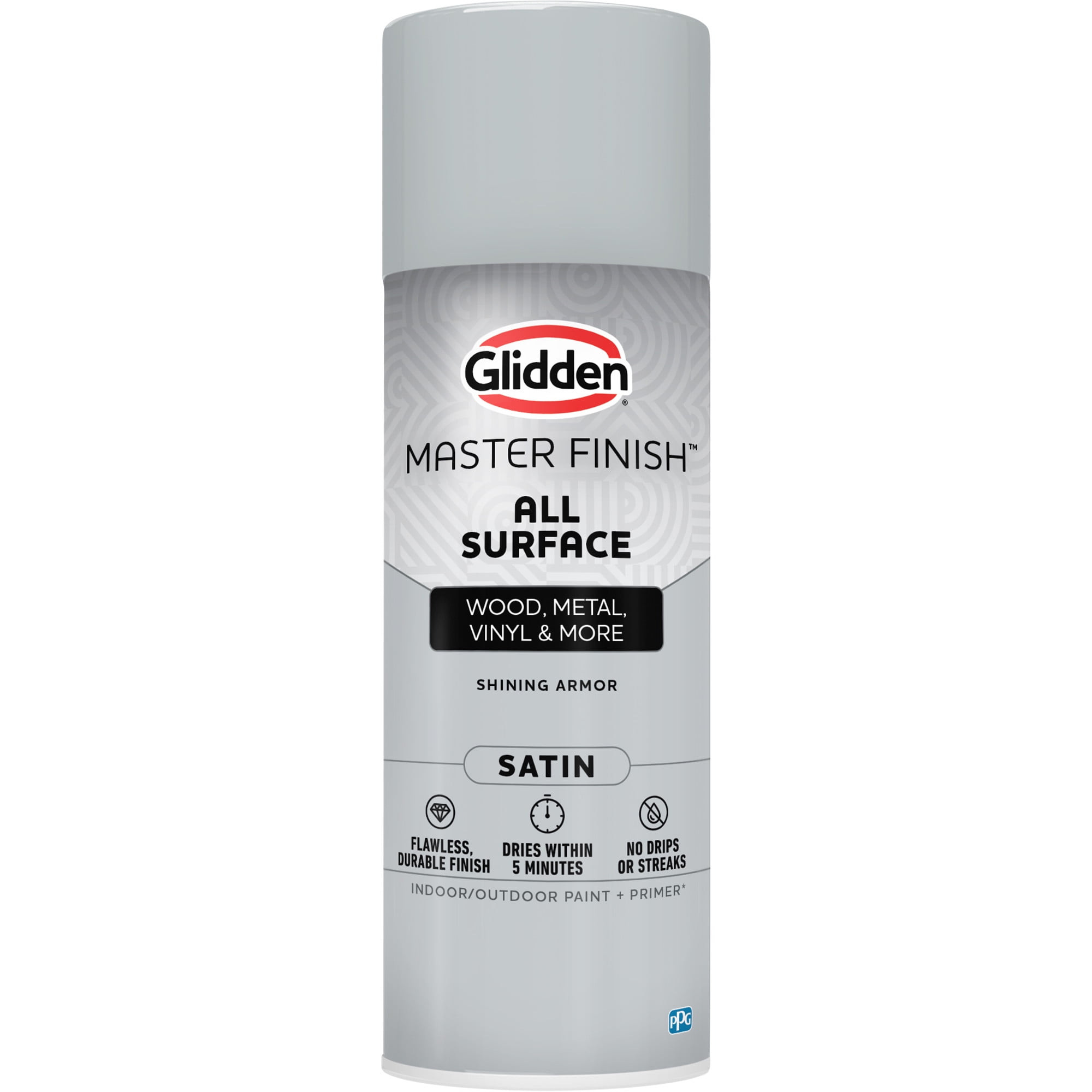 Glidden Master Finish 12 oz. Satin Shining Armor Interior/Exterior All Surface Spray Paint and Primer