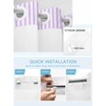 thumbnail image 5 of No Hook Cloth Fabric Shower Curtain with Snap in Liner, Purple White Stripe Waterproof Shower Curtains Set with See Through Top Window, Modern Minimalist Geometric Striped Bath Curtains 48"x72", 5 of 6