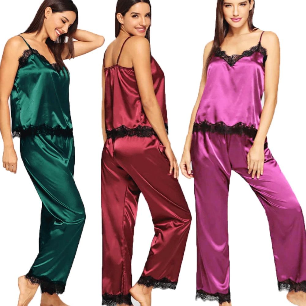 ladies silk satin nightwear
