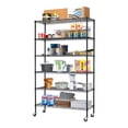 thumbnail image 2 of Hale Indoor 6-Tier Metal Black NSF Certified Commercial Height Adjustable Shelf with Wheels for Storage, 2 of 14