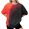 thumbnail image 2 of Endives Women's Short Sleeve T-shirts Crew Neck Drop Shoulder 2D Printed Basic Top Oversized Tee Fashion, 2 of 7