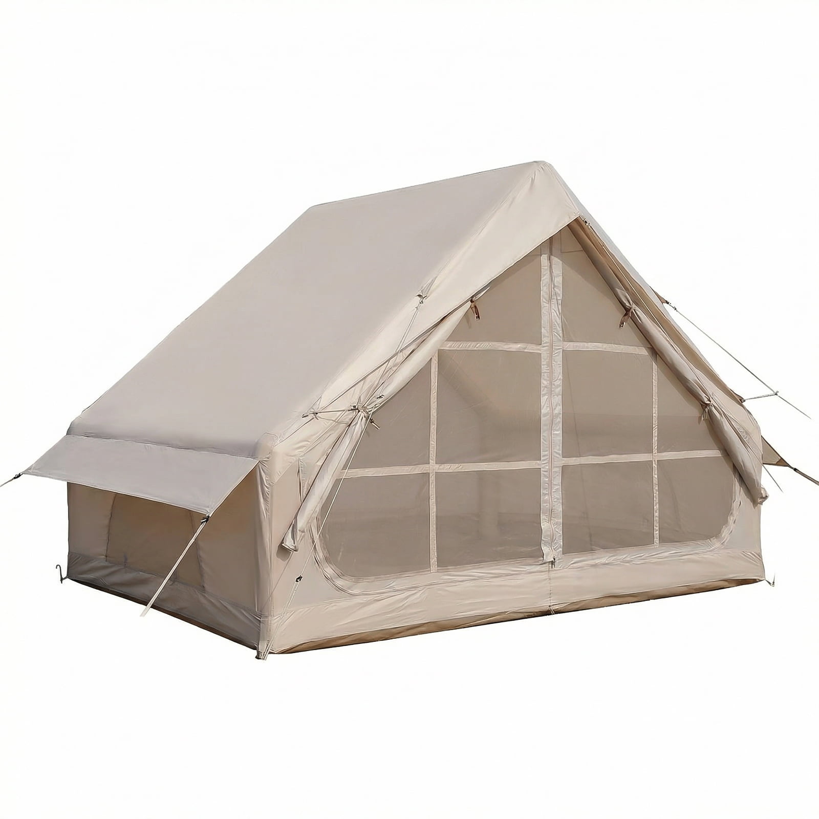 Inflatable Camping Tent with Pump, Waterproof 3-4 Person Glamping Air Tent, 210D Oxford Fabric, Instant Setup & Windproof for Outdoor Family Adventure