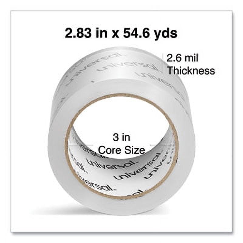 Universal Office Products 83000 Extra-wide Moving And Storage Packing Tape, 3" Core, 2.83" X 54.7 Yd, Clear, 6/pack