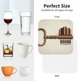 thumbnail image 6 of Honeii Books Key To Knowledge Print Leather Coaster Set of 4, Ideal for Safeguarding Your Furniture from Drinks Spills and Effortless Cleanup-Square, 6 of 6