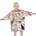 thumbnail image 3 of Chihuahua and Flower Florals Blanket Hoodies for Kids 6-13YR Oversize Wearable Blanket Hoodies for Boys Girls Teens, 3 of 7