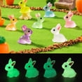 thumbnail image 5 of Jiibva 50Pcs/Set In The Dark Luminous 7 Colors Rabbit Decorations Resin Miniature Bunnies Easter Mini Bunny Party Favors, 5 of 7