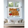 thumbnail image 4 of Sheer Curtains 54 Inch Length, Burnt Orange Words Semi Sheer Curtains Light Filtering Window Treatment, Funny Words Retro Art Privacy Voile Drapes for Living Room Bedroom 52x54 Inch, 4 of 7