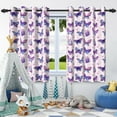 thumbnail image 5 of Nanqianyi Purple Butterflies Blackout Curtains Thermal Insulated Rod Pocket Drapes for Bedroom, Set of 2, 52"W x 63"L, 5 of 8