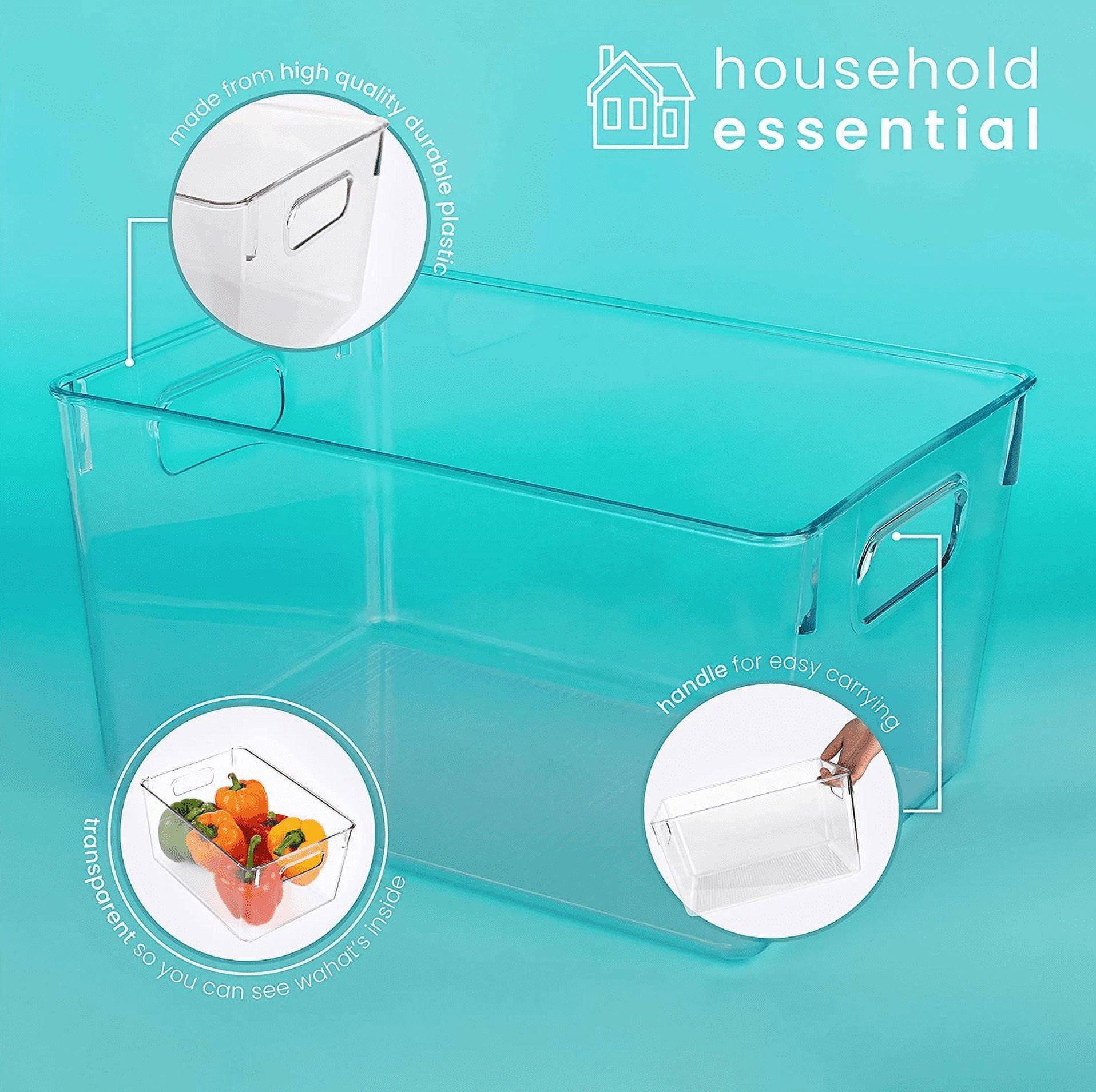  YH-MONICAQUE  Clear Plastic Organizer Bins 【6-Pack