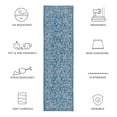 thumbnail image 6 of SAFAVIEH Courtyard Darin Botanical Indoor/Outdoor Runner Rug, Navy/Ivory, 2'3" x 18', 6 of 10