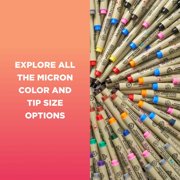 Sakura Pigma Micron Plastic Nib Pens - Archival Black & Colored Ink Pens - For Writing, Drawing, or Journaling - 0.45 mm Plastic Nibs - 8 Pack