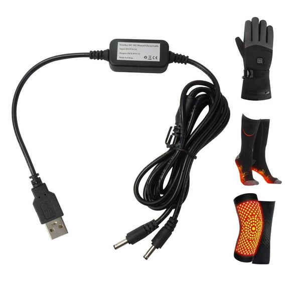 4.2V Heated Gloves Charger USB Adapter Cable for Gloves Socks Rechargeable Lithium Polymer Batteries Charging(Not Include Battery)
