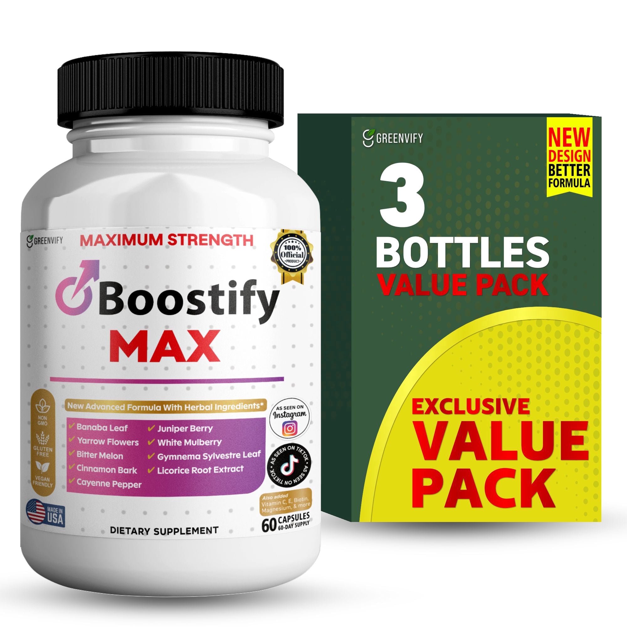 GreenVify Boostify Max – Daily Lifestyle & Support Supplement, Adult Nutritional