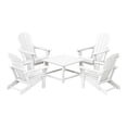 thumbnail image 2 of WestinTrends Malibu 5-Piece HDPE Adirondack Chair Outdoor Patio Square Table Conversation Set, White, 2 of 15