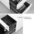 thumbnail image 6 of CLEARANCE! 2 Drawer Mobile File Cabinet with Lock Metal Filing Cabinet for Legal/Letter/A4/F4 Size, Fully Assembled Include Wheels, Home/Office Design，White, 6 of 6