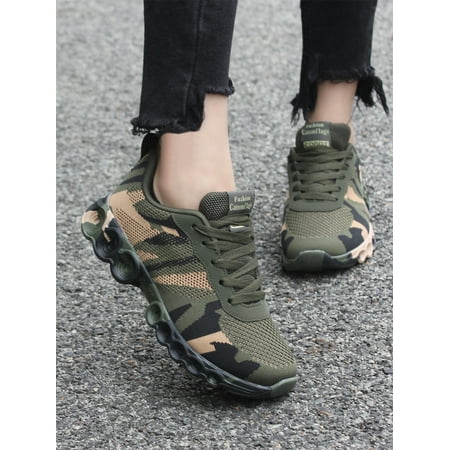 

Camo Pattern Lace-up Front Running Shoes Women‘s Footwear