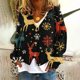 thumbnail image 1 of Puntoco Chaqueta Informal Con Botones Y Estampado Navideño Para Mujer, 1 of 5
