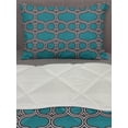 thumbnail image 3 of Geometric Comforter & Sham Bedding Set, Simple Abstract Lattice in Cold Tones Print, 3 pcs Duvet Set Microfiber Filling Quilt, 5 Sizes, Petrol Blue Multicolor, by Ambesonne, 3 of 4