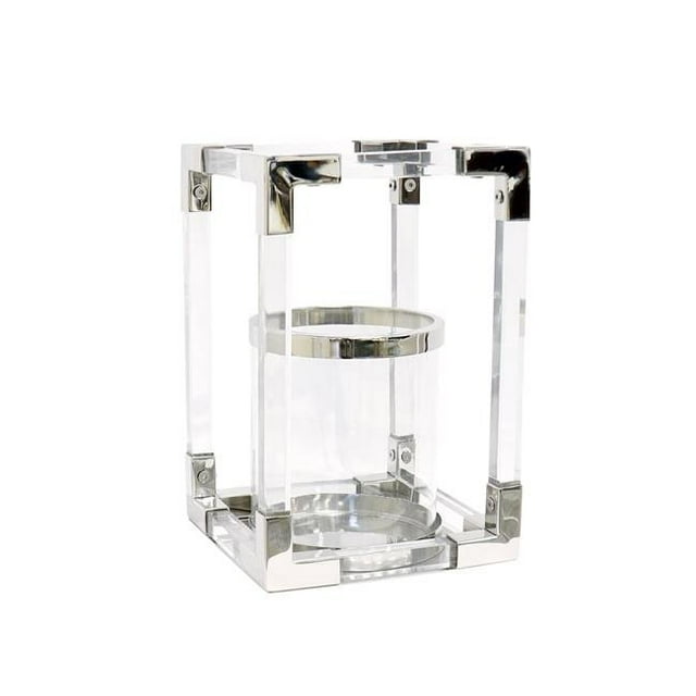 Pasargad Home PSAE-061S Soren Hurricane Candle Lantern, Stailnless Steel & Glass - Small