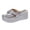 Silver, variant on Women's Sparkly Platform Sandals with Arch Support Slip on Wedge Slides 2026 High Top Summer Beach Flip Flops 9.5 Gold