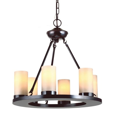 - Sea Gull Lighting Ellington 6-Light Round Chandelier - 21W in. Burnt Sienna