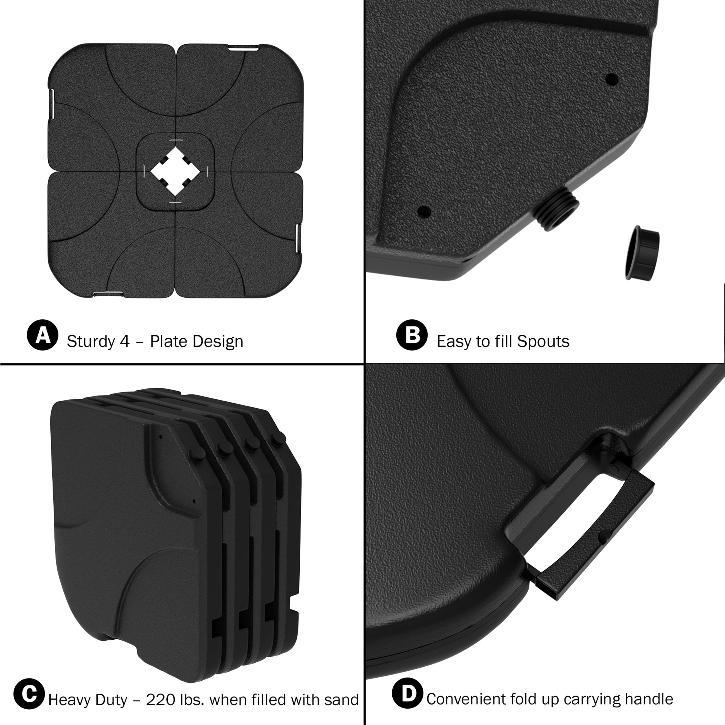 Pure Garden Umbrella Base for Crossbar Pole Cantilever or Offset Umbrellas
