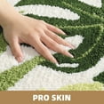 thumbnail image 6 of PABUBE Monstera Leaf Bathroom Rug, 17"x29", Cute Green Plush Bath Mat, Fluffy Soft & Absorbent, Non-Slip and Machine Washable Bath Rug for Bathroom Floor, 6 of 10