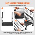 thumbnail image 5 of 16-Slot Rolling Tool Organizer with Hooks - Heavy-Duty Metal Rack for Garage&Shed Storage of Rakes, Brooms, Long-Handled Yard Tools, 5 of 12