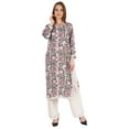 thumbnail image 5 of Moomaya Indian Rayon Kurta For Women Printed A-Line Kurti Lace Designer Ethnic Wear Shirt, 5 of 7