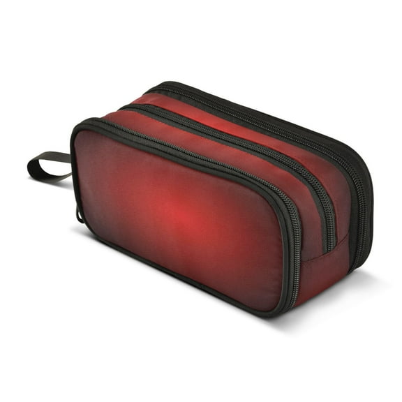 ALAZA Gradient Red Pencil Case Bag 3 Compartment Pen Pouch Large Storage Holder Box Organizer