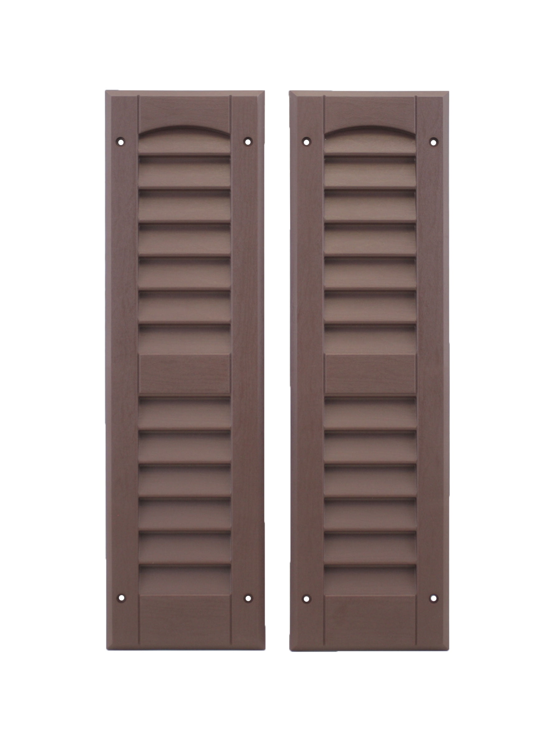 Louvered Shed Shutter or Playhouse Shutter, Brown 6" X 21", 1 Pair