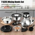 thumbnail image 6 of Vesteel 35PCS Mixing Bowls with Lids Set, Stainless Steel Nesting Salad Prep Bowls Attach with 3 Graters & Kitchen Utensils for Mixing Serving Grating, Size 4.5/3.5/3/2.5/1.5/1.2/0.7 QT, Black, 6 of 11